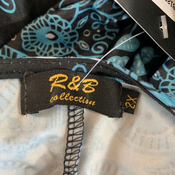 R & B collection patterned plus size dress 2X maxi - Picture 8 of 8